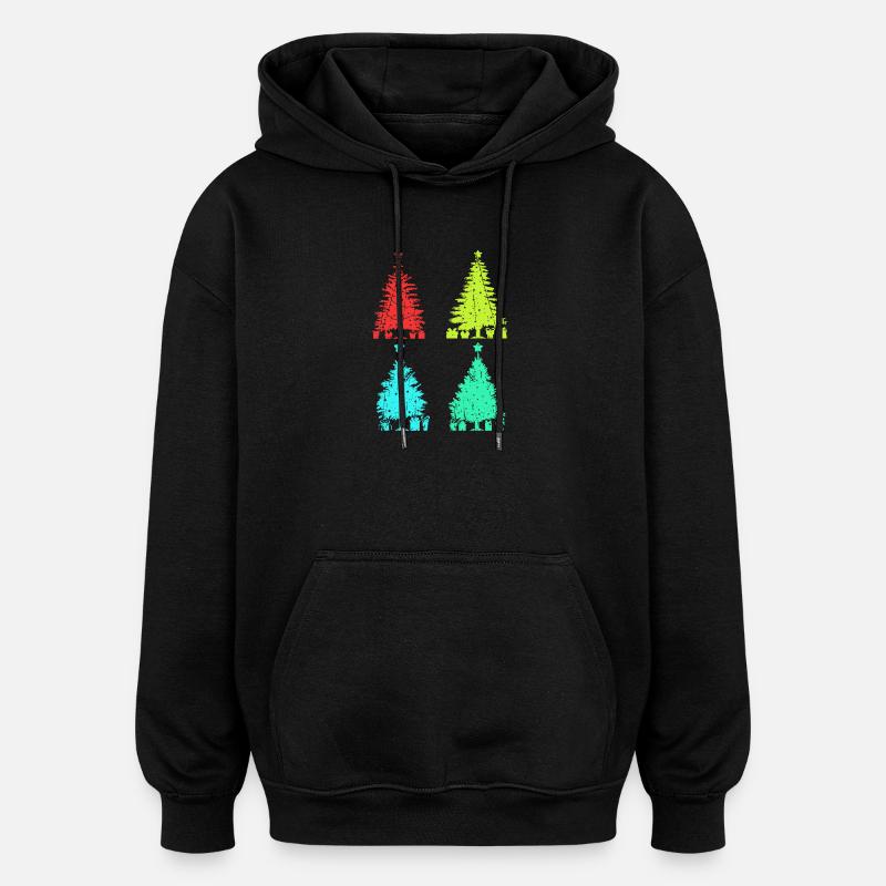 Weihnachtsmann Weihnachtsbaum Weihnachten - Oversized Unisex Hoodie - Schwarz