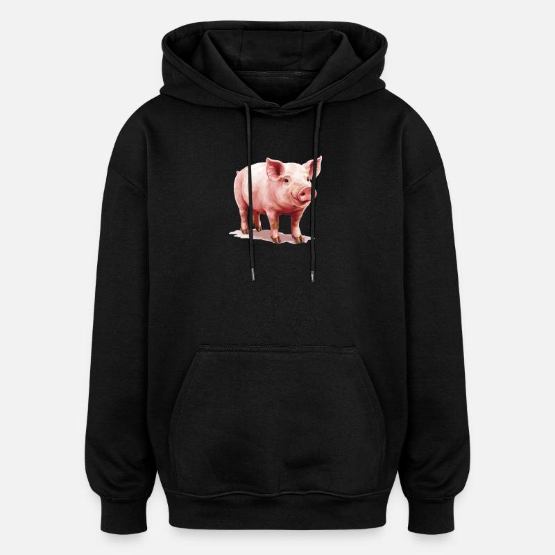Schweine Schwein - Oversized Unisex Hoodie - Schwarz