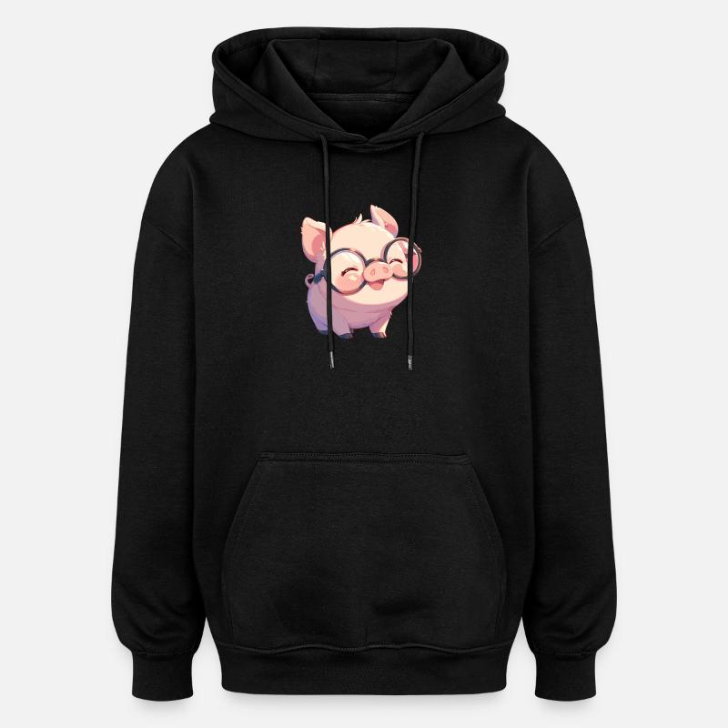 Schweine Schwein - Oversized Unisex Hoodie - Schwarz