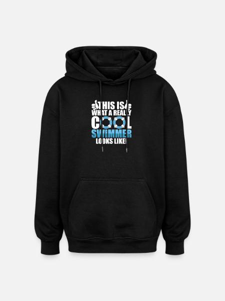 Schwimmen Wassersport Schwimmer Geschenke - Oversized Unisex Hoodie - Schwarz