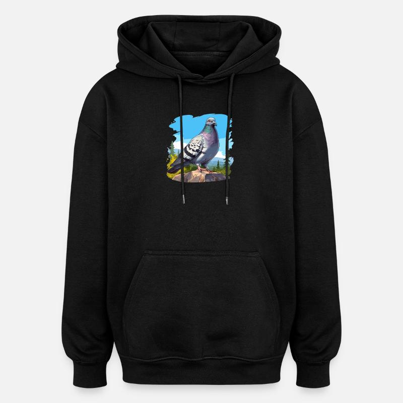 Pigeons Pigeon - Sweat à capuche oversize unisexe - noir