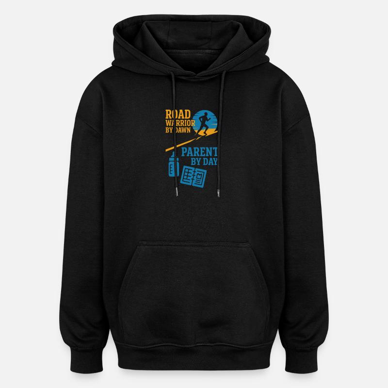 Maman, papa, parents qui courent - Sweat à capuche oversize unisexe - noir