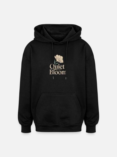 Quiet Bloom – Delicate Bloom - Oversized Unisex Hoodie - black