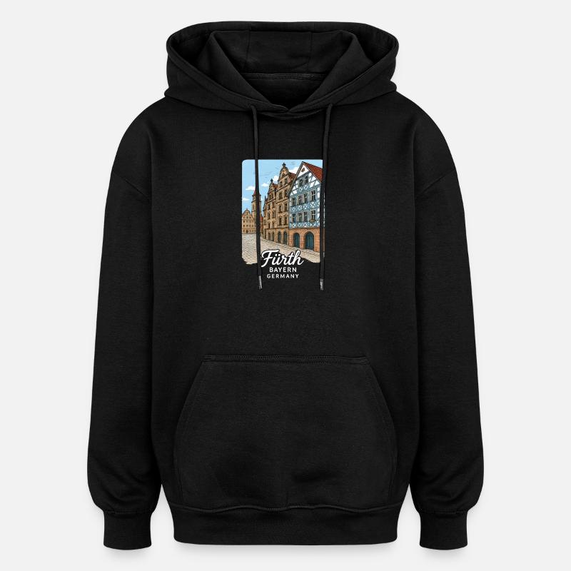 Fürth - Oversized Unisex Hoodie - Schwarz