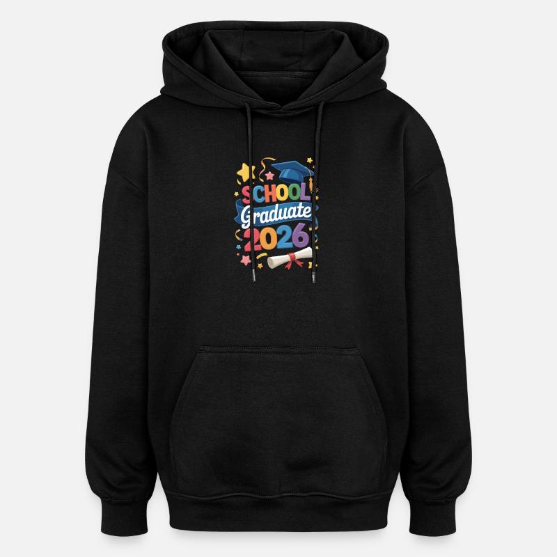 Citation du diplômé 2026 - Sweat à capuche oversize unisexe - noir