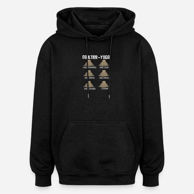 Faultier Yoga Routine Sport Geschenk - Oversized Unisex Hoodie - Schwarz
