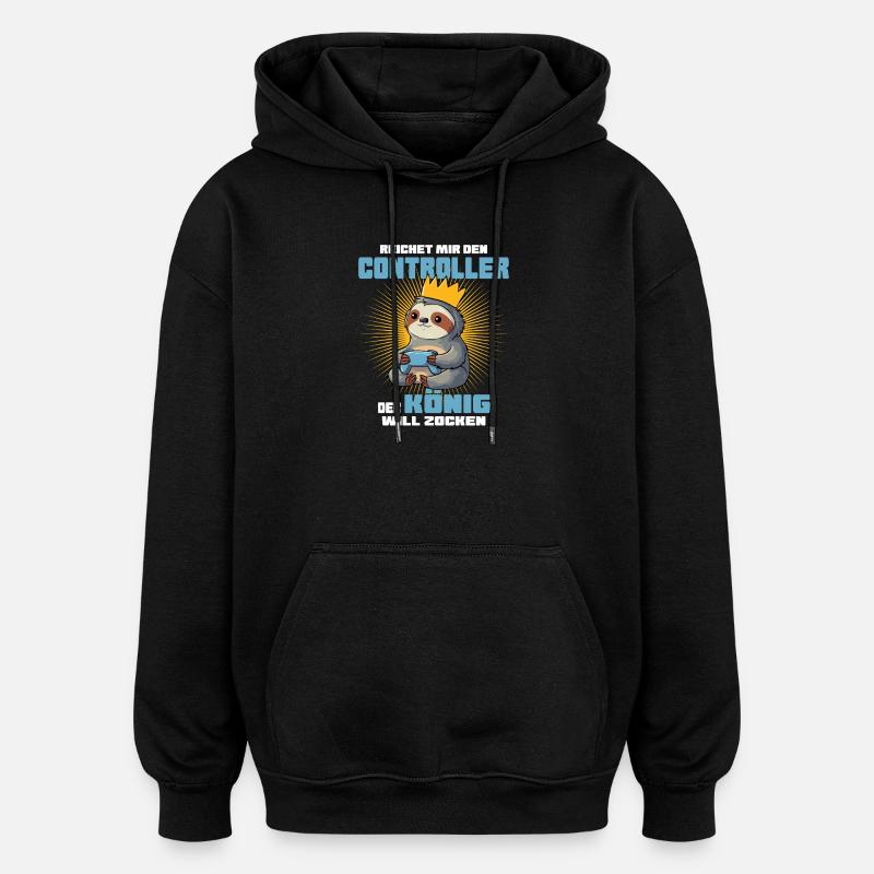 Roi avec manette - Sweat à capuche oversize unisexe - noir