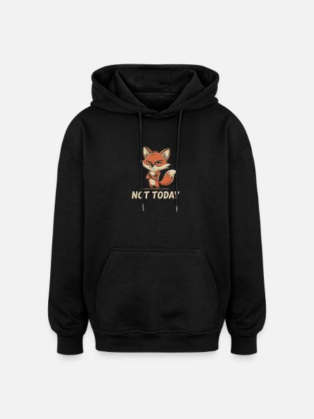 Fuchs Humor - Oversized Unisex Hoodie - Schwarz