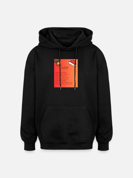 Christmas Checklist Design - Oversized Unisex Hoodie - black