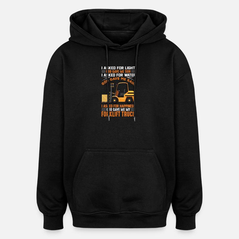 Conducteur de chariot élévateur - Sweat à capuche oversize unisexe - noir