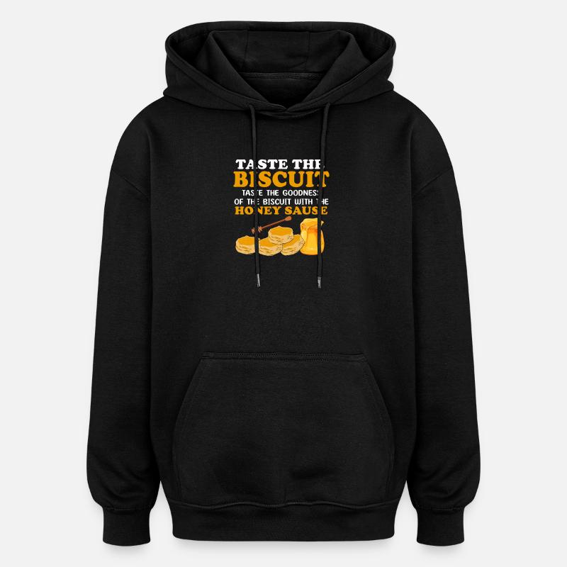 Honey Biscuit Slogan Art - Oversized Unisex Hoodie - black