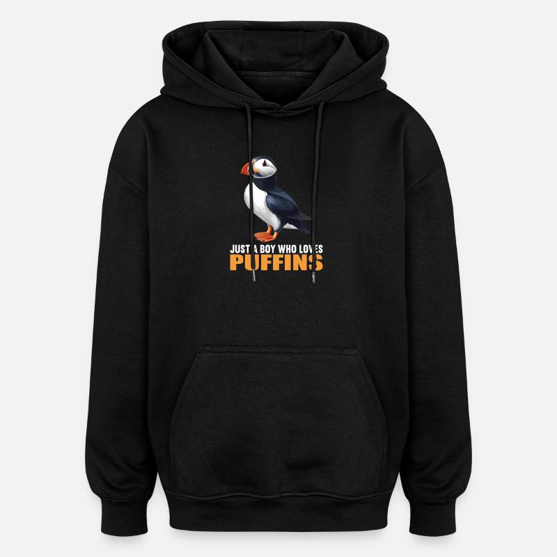 Macareux Papageientaucher - Sweat à capuche oversize unisexe - noir