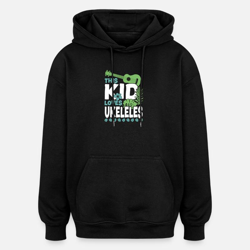 Ukulélé hawaïen Uke Kid Ce gamin - Sweat à capuche oversize unisexe - noir