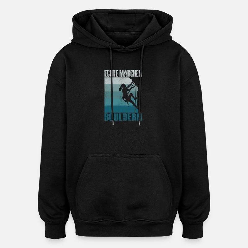 Bouldern Geschenke Klettern Kletterer Boulderer - Oversized Unisex Hoodie - Schwarz