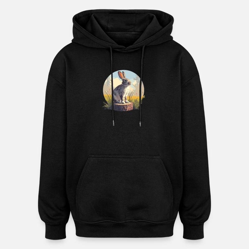 Lapin Lapin - Sweat à capuche oversize unisexe - noir