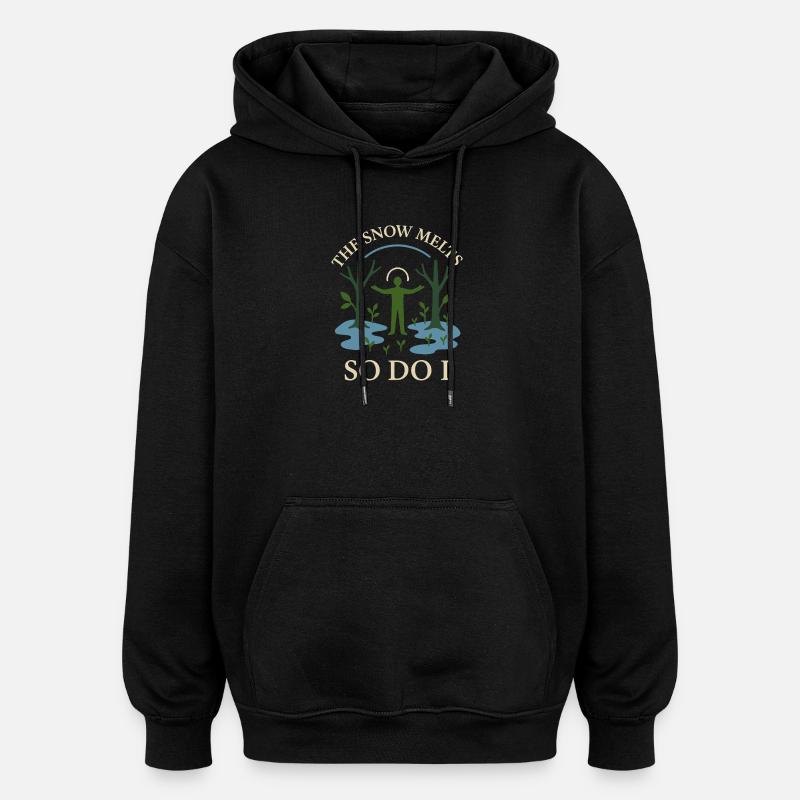 Forest Walk Overthinker Mental Reset - Oversized Unisex Hoodie - black