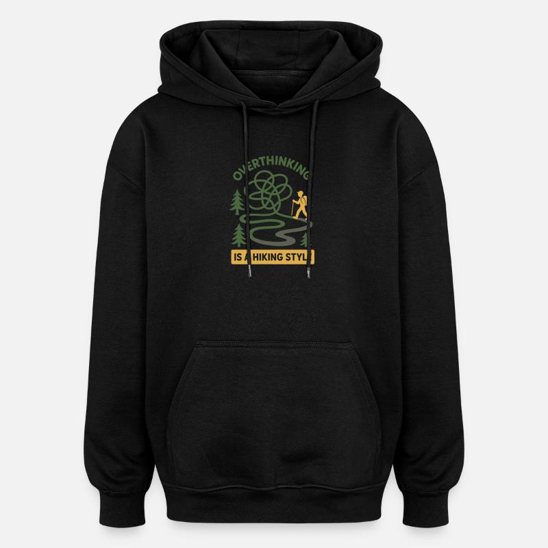 Forest Walk Overthinker Mental Reset - Oversized Unisex Hoodie - Schwarz