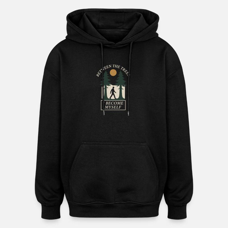 Forest Walk Overthinker Mental Reset - Oversized Unisex Hoodie - black