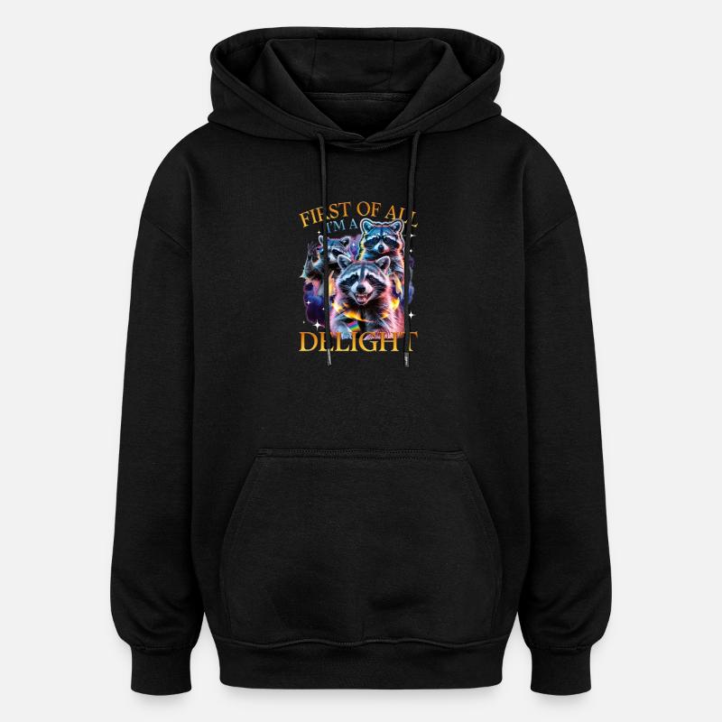 Drôle de raton laveur - Sweat à capuche oversize unisexe - noir
