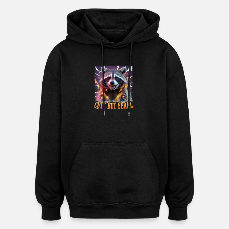 Drôle de raton laveur - Sweat à capuche oversize unisexe - noir
