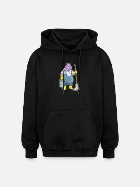 Nilpferd Ostern Reinigung - Oversized Unisex Hoodie - Schwarz
