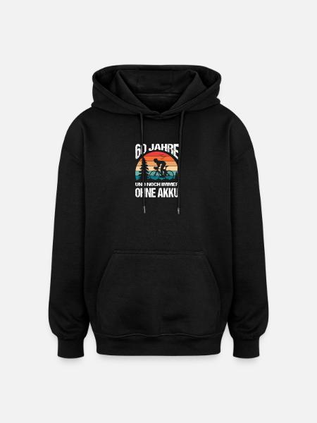 60 Birthday Gifts Bicycle Rider Bicycle - Oversized Unisex Hoodie - black