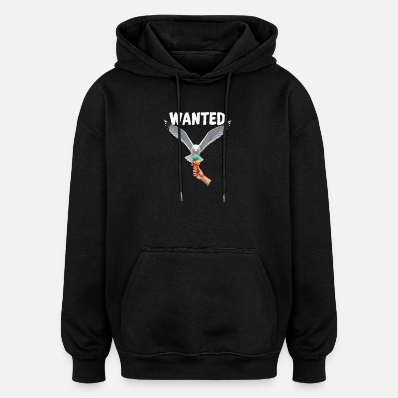 Gesucht Möwe Eiscreme Abenteuer - Sweat à capuche oversize unisexe - noir