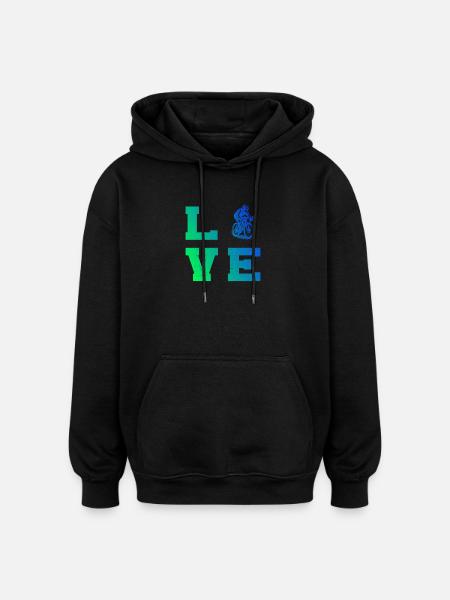 Clear road bike message - Oversized Unisex Hoodie - black
