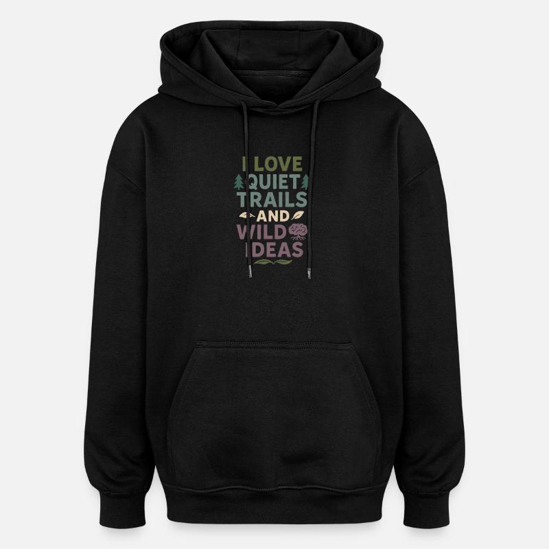 Introverti neurodivergent - Sweat à capuche oversize unisexe - noir