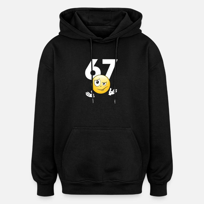 Numer 67 z emotikonem - Sweat à capuche oversize unisexe - noir