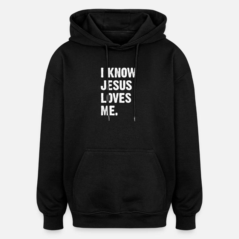 Jésus m’aime - Sweat à capuche oversize unisexe - noir
