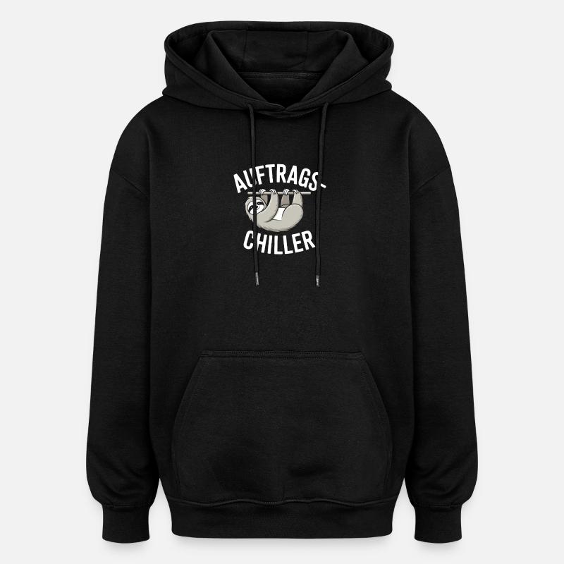 Commander Chiller Commander Chiller Bureau Sloth - Sweat à capuche oversize unisexe - noir