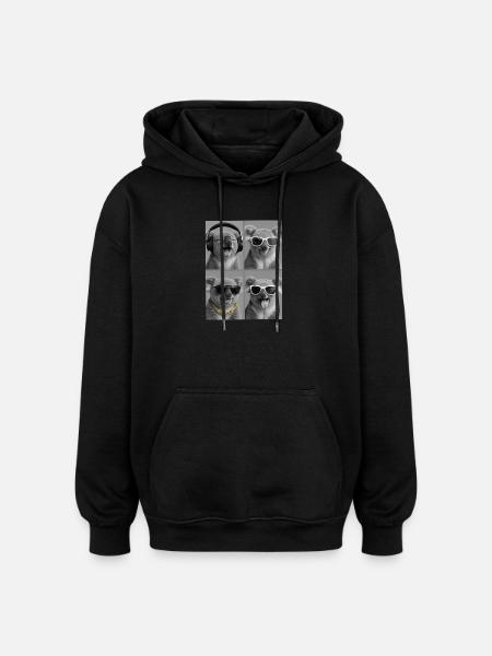 Koala - Sweat à capuche oversize unisexe - noir