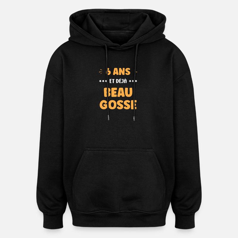Humour 6 ans - Sweat à capuche oversize unisexe - noir
