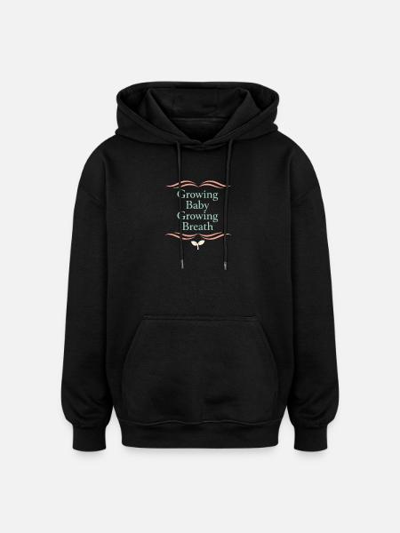 Prenatal Yoga Expectant Mother - Oversized Unisex Hoodie - black