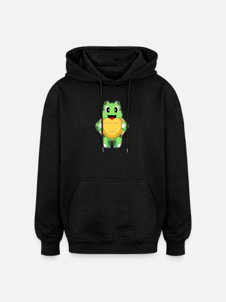 Turtle Heart - Oversized Unisex Hoodie - black