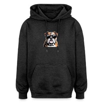 Bulldogge - Oversized Unisex Hoodie - Anthrazit - Vorne - Noah (186cm)