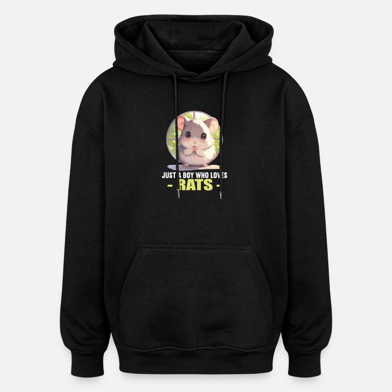 Rat Rat - Sweat à capuche oversize unisexe - noir