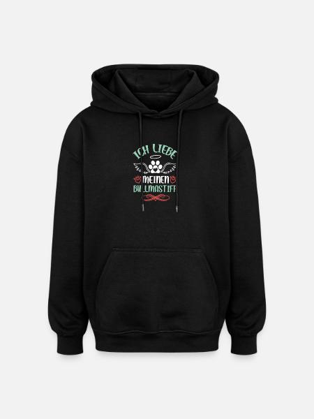 J’adore mon Bullmastiff - Sweat à capuche oversize unisexe - noir