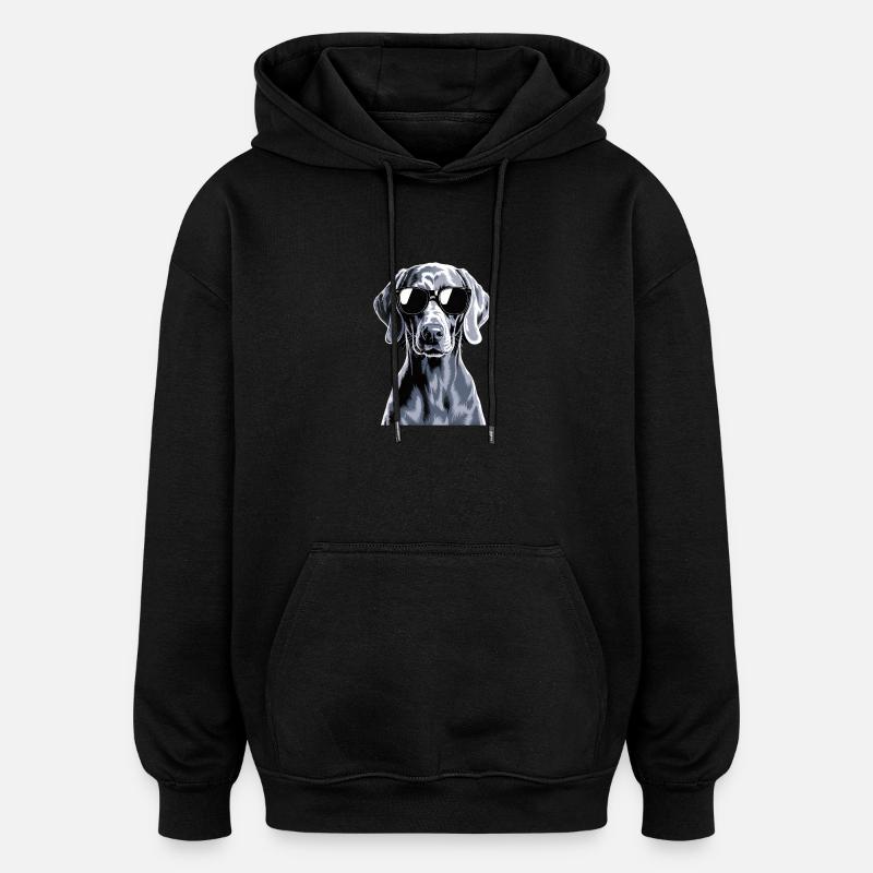 Weimaraner - Sweat à capuche oversize unisexe - noir