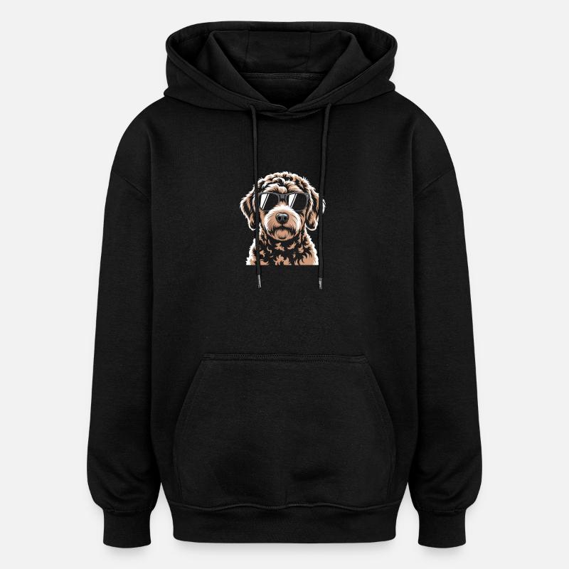 Labradoodle brun - Sweat à capuche oversize unisexe - noir