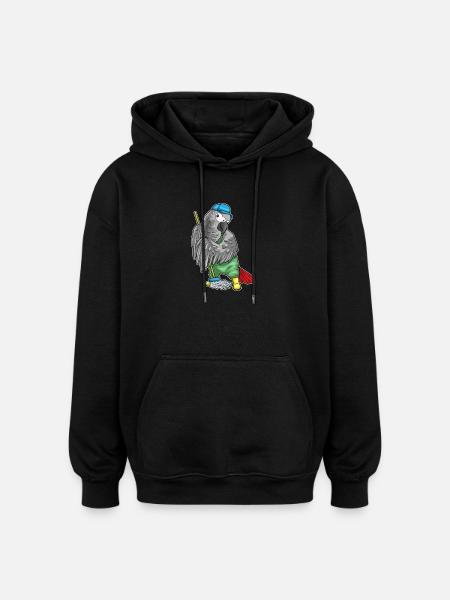 Parrot Cleaner Mop Cleaning - Oversized Unisex Hoodie - black