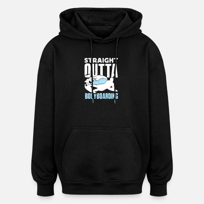 Surfeur Surfeur Bodyboarder - Sweat à capuche oversize unisexe - noir