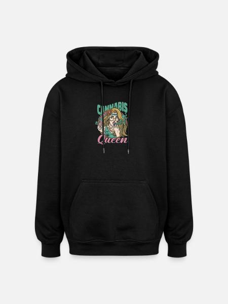 Cannabis Queen Outfit  - Oversized Unisex Hoodie - Schwarz