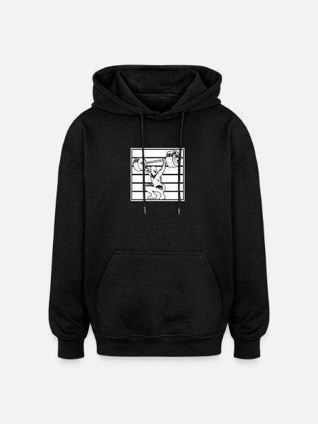 Powerlifting Bodybuilder Weightlifter Gym - Oversized Unisex Hoodie - black