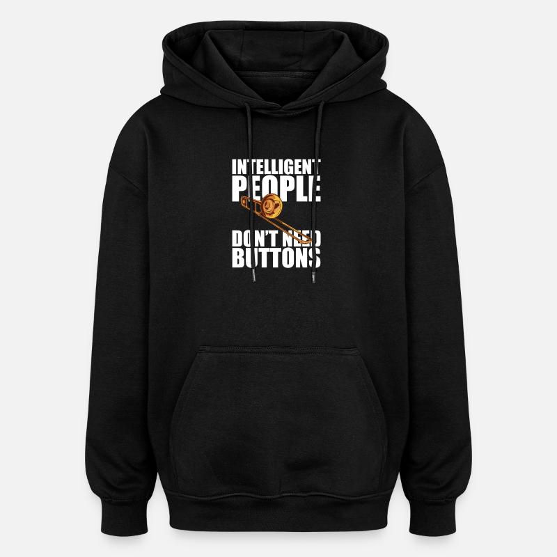 Buttons Trombone Trombone Player Trombonist - Oversized Unisex Hoodie - black