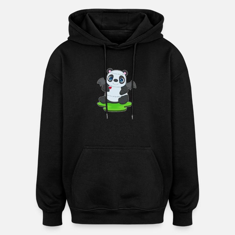 Panda Vampire d’Halloween - Sweat à capuche oversize unisexe - noir