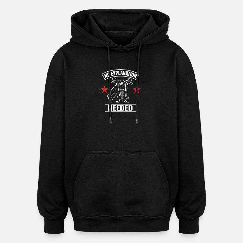 Why we ride motorcycles, - Oversized Unisex Hoodie - black