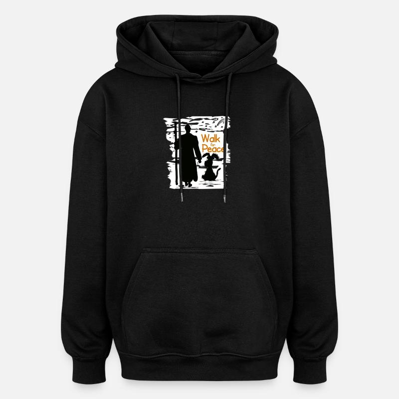 Marche pour la paix - Sweat à capuche oversize unisexe - noir