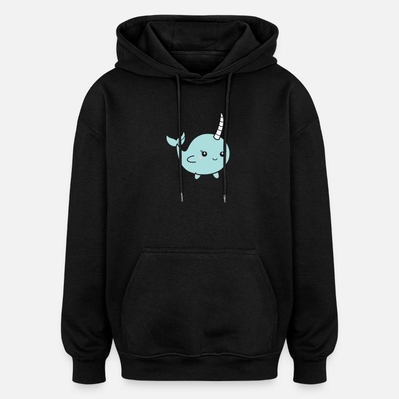 narval - Sweat à capuche oversize unisexe - noir